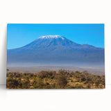 Large black and white stretched canvas of a Kenyan landscape, ideal for kitchen wall art or bedroom decor.