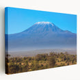 Stretched canvas of a Kenyan landscape in earthy tones, suitable for kitchen wall art.