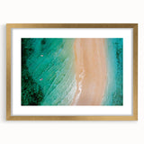 Textured abstract art print of Madagascar scenery in gold frame, ideal for bedroom art.