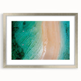 Abstract art print of Madagascar scenery in muted earth tones on a silver-framed canvas, suitable for dining room decor.