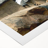 Art deco poster featuring a stylized African scenery in muted earth tones on rolled canvas, suitable for dining room decor.