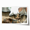 Extra large rolled canvas print featuring a serene Mali landscape in muted earth tones, ideal for dining room wall art.