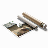 Extra large rolled print of a Mali scenery with vibrant floral elements.