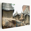 Large canvas print of an African Mali landscape in earth tones, ideal for kitchen wall art.