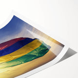 Extra large rolled print of line art flowers in vibrant colors, ideal for large living room wall art.