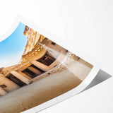 Extra large wall art featuring line art flowers in soft pastel colors on a rolled print.