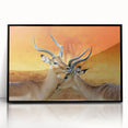 Large abstract wall art featuring a Namibian landscape in muted earth tones on a framed acrylic panel.