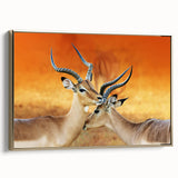 Framed canvas featuring a vintage-style landscape of the Namibian desert, with muted earth tones.