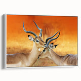 Framed canvas featuring a black and white vintage poster of a Namibian landscape, ideal for bedroom wall art.