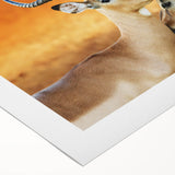 Art deco poster featuring a serene Namibian landscape on rolled canvas, suitable for dining room decor.