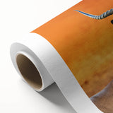 Art deco poster featuring a serene Namibian landscape on rolled canvas, suitable for nursery wall art or dining room decor.