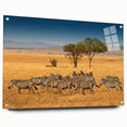 Large abstract wall art depicting the Tanzanian landscape on acrylic glass, suited for bedroom or dining room decor.