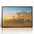 Large abstract wall art depicting the Tanzanian landscape in muted earth tones on a framed acrylic.