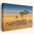 Large art depicting a serene Tanzanian landscape on stretched canvas, with earthy tones, ideal for kitchen wall art.