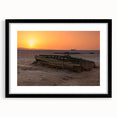 Extra large abstract art print of a colorful, textured Tunisian landscape on a black framed canvas.