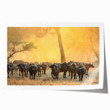 Extra large rolled print of Zambia scenery with vibrant green and earth tones, ideal for art wall dining room.