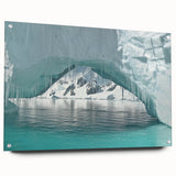 Antarctic landscape on large acrylic glass, featuring icy blue and white tones.