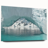 Acrylic print of a large abstract depiction of Antarctic scenery in cool blue and white tones.