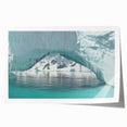 Antarctic landscape on rolled canvas featuring muted blue and white tones, ideal for dining room wall art.