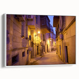 Vintage poster art of an Azerbaijani landscape on framed canvas, featuring vibrant colors and ideal for living room decor.