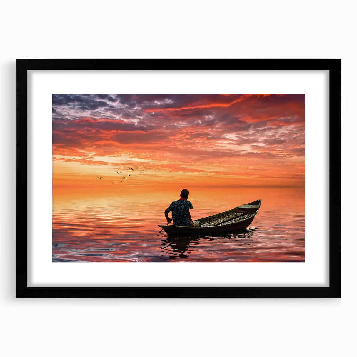 Extra large abstract art print featuring vibrant, colorful textured scenery of Bangladesh on a black framed canvas.