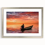 Textured abstract art print depicting a silver-framed Bangladesh scenery, ideal for bedroom ambiance.