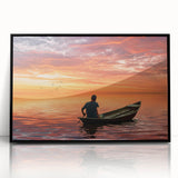 Large abstract wall art depicting a vibrant, colorful scene in Bangladesh on a black-framed acrylic print.