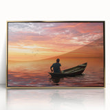 Framed acrylic print of a Bangladesh scenery in gold tones, ideal for modern art wall decor.