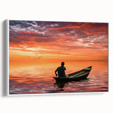 Vintage poster art of a scenic Bangladesh landscape in vibrant colors on a large framed canvas, ideal for living room decor.