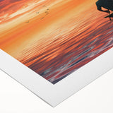 Art deco poster of a Bangladesh landscape in soft green and blue tones on rolled canvas.