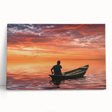 Black and white photo of a serene Bangladesh landscape on large stretched canvas, ideal for kitchen wall art.