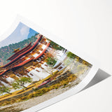 Extra large wall art featuring line art flowers in muted tones on a rolled print, ideal for large living room decor.