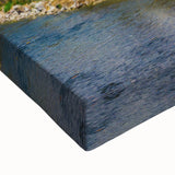 Large art featuring a black and white landscape painting of Bhutan on stretched canvas, ideal for bedroom decor.