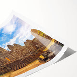 Extra large wall art featuring line art flowers in muted earth tones on a rolled canvas, ideal for large living room decor.