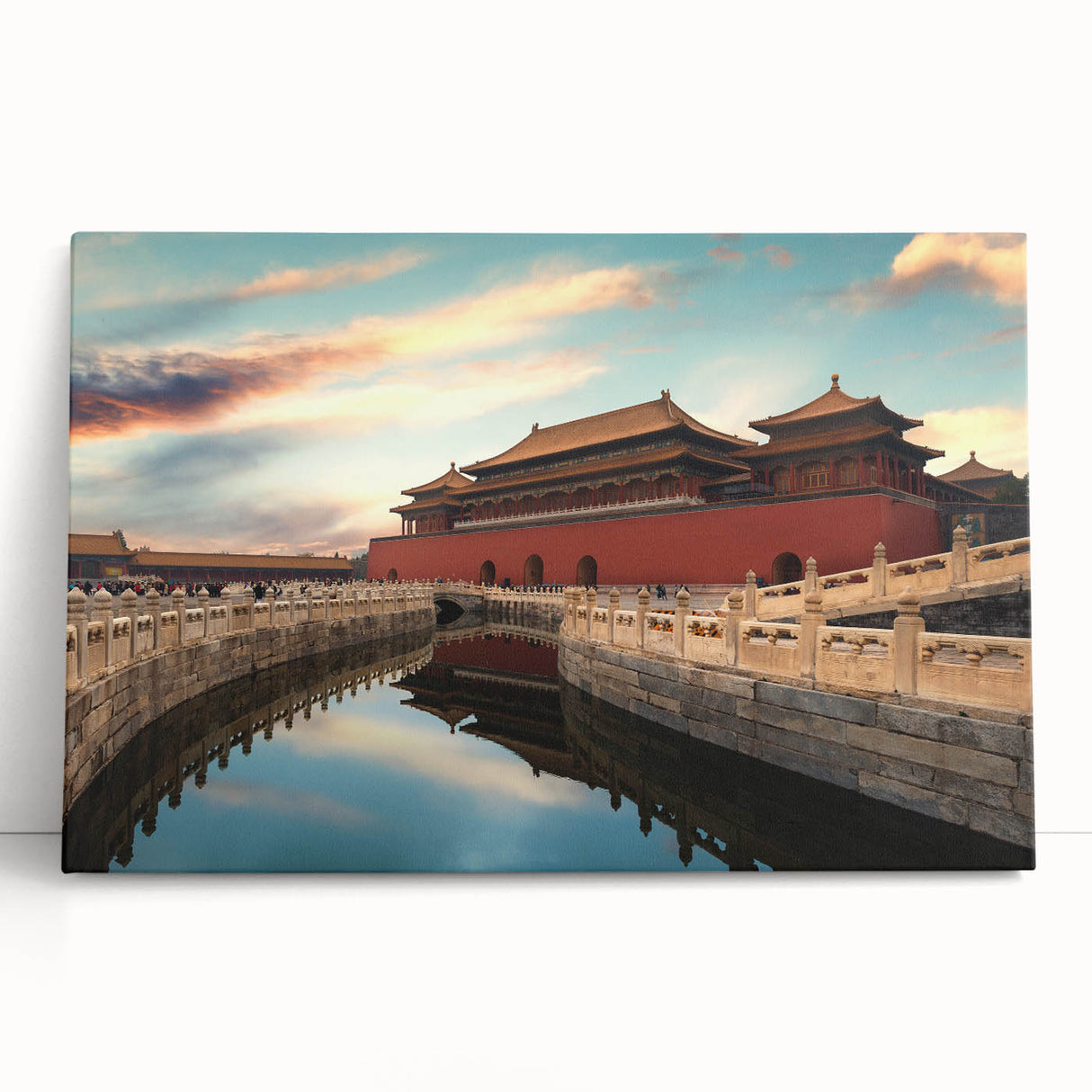 Black and white large art print of Beijing scenery on stretched canvas, ideal for kitchen wall art or bedroom.