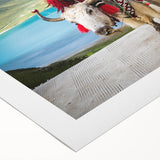 Art deco poster of Tibet landscape in muted earth tones on rolled canvas, suitable for dining room wall.