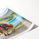 Extra large wall art featuring line art flowers in muted tones on a rolled canvas, ideal for large living room decor.