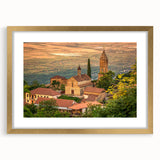 Extra large wall art featuring an abstract textured print with vibrant gold and earth tones on a framed canvas.