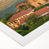 Art deco poster featuring a stylized Georgia landscape on rolled canvas, ideal for dining room wall art.