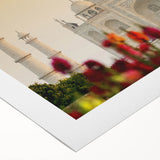 Art deco poster featuring a vibrant scene of an Indian landscape on rolled canvas, suitable for dining room decor.