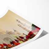 Extra large wall art featuring line art flowers in neutral tones on a rolled print, ideal for large living room decor.