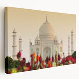 Large canvas print depicting a scenic Indian landscape in earthy tones, suitable for kitchen wall art.
