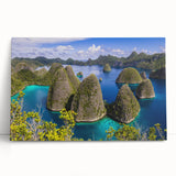 Black and white photograph of an Indonesian landscape on stretched canvas, ideal for kitchen wall art or bedroom ambiance.