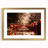 Extra large wall art featuring an abstract print of Kyoto scenery in textured gold and green tones.