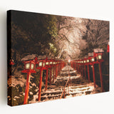 Large canvas art depicting a serene Kyoto landscape in soft watercolor shades, ideal for kitchen wall decor.