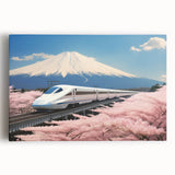 Black and white depiction of Mount Fuji on large stretched canvas, suitable for kitchen wall art.
