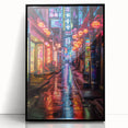 Large abstract wall art featuring a stylized Tokyo skyline in black and gray tones on a framed acrylic panel.