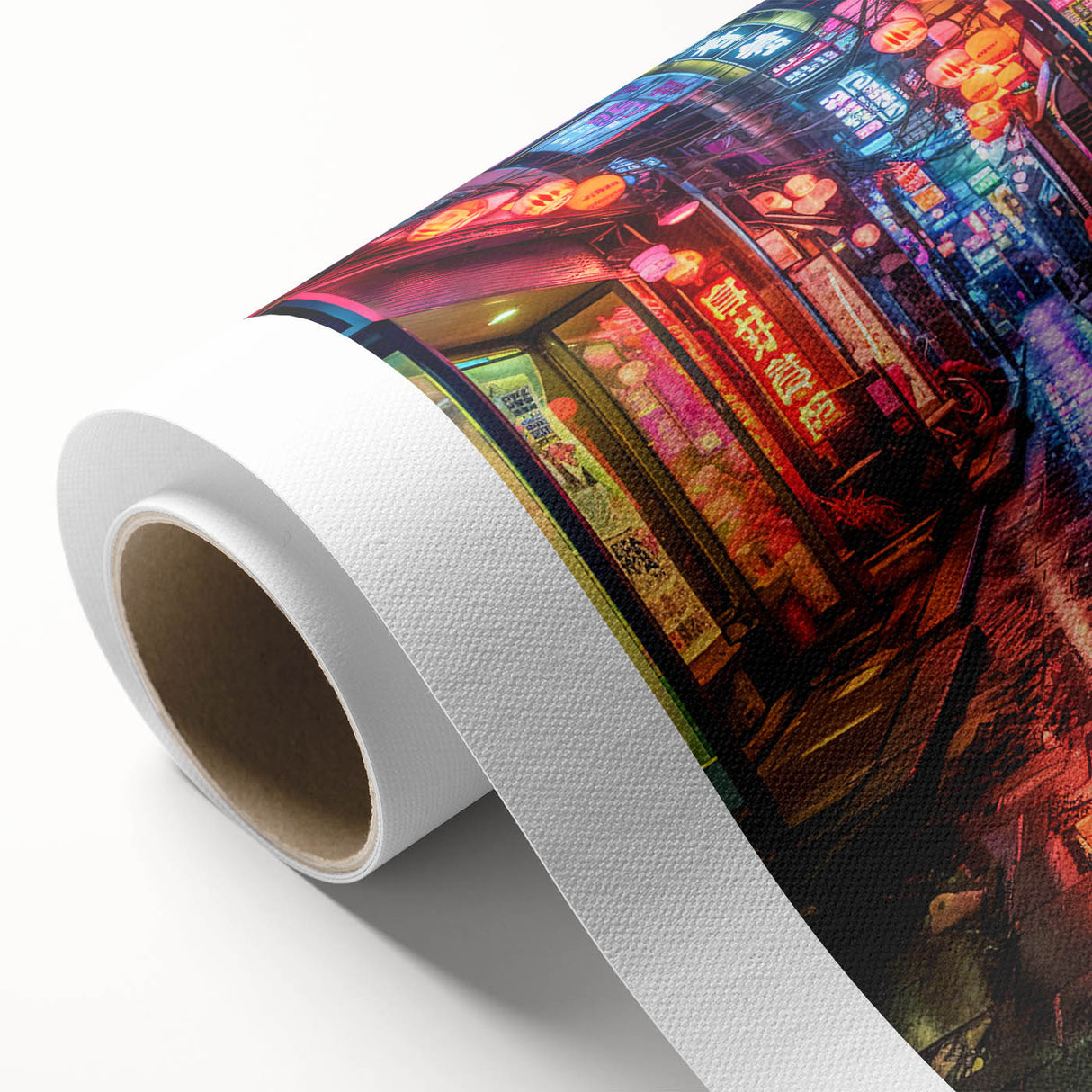 Art deco poster of Tokyo skyline in pastel shades on rolled canvas, ideal for nursery wall art.