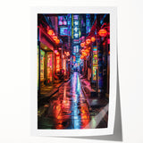 Extra large rolled print of Tokyo scenery with cherry blossoms in soft pink and white tones, ideal for art wall dining room.