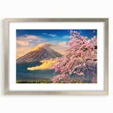 Textured abstract art print of a serene Japanese landscape in muted earth tones, framed in silver, ideal for bedroom decor.